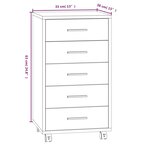 vidaXL Armoire à tiroirs avec roulettes Chêne marron Bois d'ingénierie