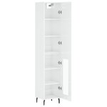 vidaXL Buffet haut Blanc brillant 34 5x34x180 cm Bois d'ingénierie