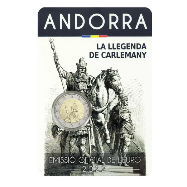 2 euros commémorative Andorre BU 2022 - Légende de Charlemagne.