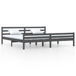 vidaXL Cadre de lit Gris Bois massif 200x200 cm