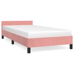 vidaXL Cadre de lit avec tête de lit Rose 100x200 cm Velours