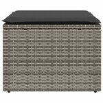 vidaXL Tabouret de jardin avec coussin gris 55x55x37 cm résine tressée
