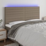 vidaXL Tête de lit à LED Taupe 160x5x118/128 cm Tissu