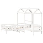 vidaXL Ensemble de lit et de banc avec toit 90x200 cm bois pin massif