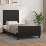 vidaXL Cadre de lit avec tête de lit Noir 90x190 cm Similicuir