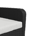 vidaXL Chaise de jardin avec tabouret noir résine tressée