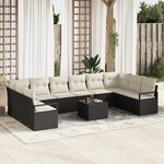 Set de Canapé de Jardin vidaXL de 10 pièces avec Coussins Rattan Poly Marron