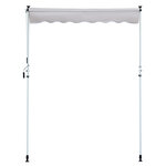 Store banne manuel rétractable 4L x 1,2l m inclinaison et hauteur réglable installation rapide métal alu polyester anti-UV crème