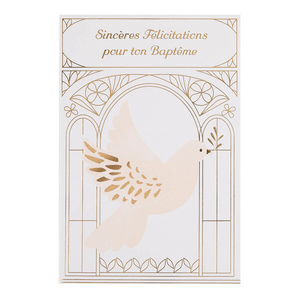 Carte Baptême Colombe - Draeger paris