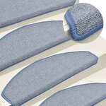vidaXL Tapis de marches d'escalier 15 Pièces Gris clair et bleu 65x24x4cm