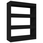vidaXL Bibliothèque/Cloison Noir 80x30x103 cm Bois d'ingénierie