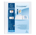 10 Classeurs personnalisable rigide 2 poches KreaCover® 4 anneaux en D 30mm A4 maxi blanc EXACOMPTA