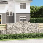 vidaXL Paniers à gabions arqués 7 Pièces 300x30x120/140 cm fer galvanisé