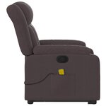 vidaXL Fauteuil inclinable de massage Marron foncé Tissu