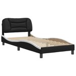 vidaXL Cadre de lit avec tête de lit noir et blanc 80x200cm similicuir