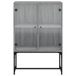 vidaXL Armoire latérale avec portes en verre sonoma gris 69x37x100 cm