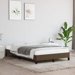 vidaXL Cadre de lit Marron foncé 120x200 cm Tissu