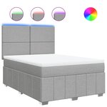 vidaXL Sommier à lattes de lit avec matelas Gris clair 160x200cm Tissu