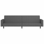 vidaXL Canapé-lit à 2 places gris foncé velours