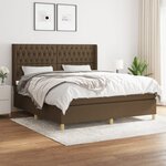 vidaXL Sommier à lattes de lit avec matelas Marron foncé 180x200 cm