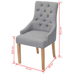 vidaXL Chaises à manger lot de 2 gris clair tissu