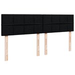 vidaXL Sommier à lattes de lit avec matelas Noir 200x200 cm Tissu