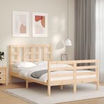 vidaXL Cadre de lit avec tête de lit 120x200 cm bois massif
