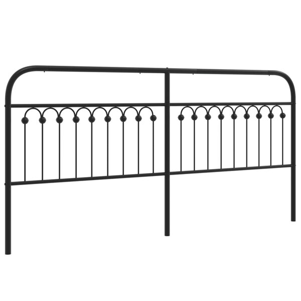 vidaXL Tête de lit métal noir 193 cm
