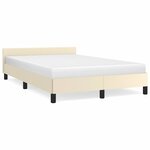 vidaXL Cadre de lit avec tête de lit sans matelas crème 120x200 cm
