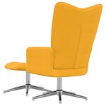 vidaXL Chaise de relaxation avec tabouret Jaune moutarde Velours