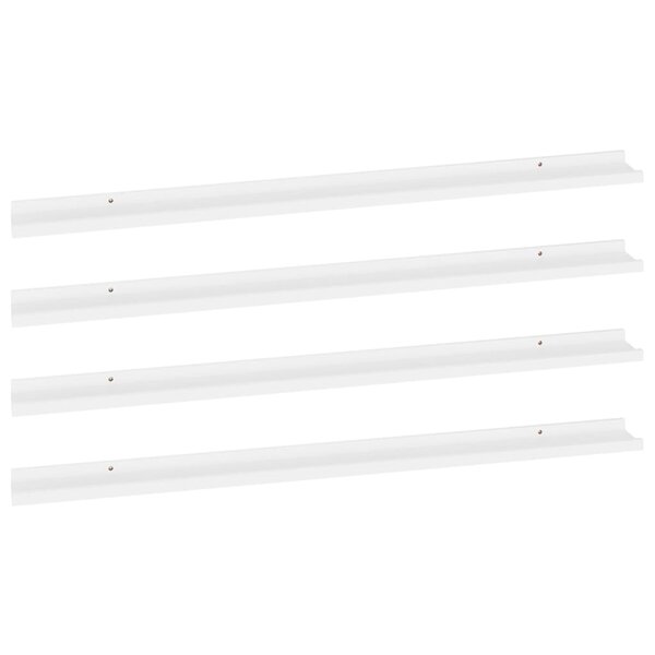 vidaXL Étagères murales 4 Pièces Blanc 115x9x3 cm