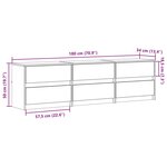 vidaXL Meuble TV avec LED chêne sonoma 180x34x50 cm bois d'ingénierie