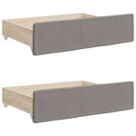 vidaXL Lit de jour avec gigogne et tiroirs taupe 90x200 cm tissu