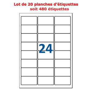 planche 12 étiquettes autocollantes 99.1 x 42.3 mm