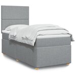 vidaXL Sommier à lattes de lit et matelas Gris clair 90x190 cm Tissu
