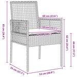 Ensemble de salle à manger de jardin 7 pièces avec coussins en poly rotin gris