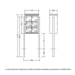 Bloc collectif leabox.com  2x3  grade 3  simple face  Extérieur  fixation sur pieds à sceller  Rouge pourpre RAL 3004 finition brillante