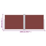 vidaXL Auvent latéral rétractable Marron 140 x 1000 cm