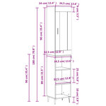 vidaXL Buffet haut Blanc 34 5x34x180 cm Bois d'ingénierie