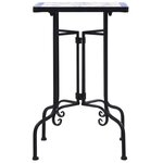 vidaXL Table de bistro mosaïque bleu et blanc Céramique