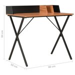 vidaXL Bureau Noir et marron 80x50x84 cm