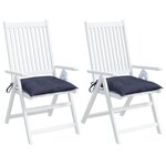 vidaXL Coussins de chaise lot de 2 bleu marine 40x40x7 cm tissu oxford