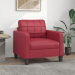 vidaXL Fauteuil Rouge bordeaux 60 cm Similicuir