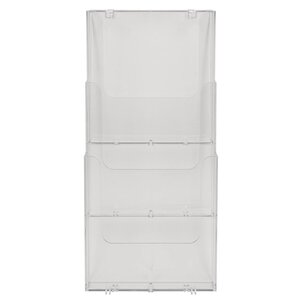 Distributeur De Prospectus Vertical 3 Compartiments A4 - Cristal - X 2 - Exacompta