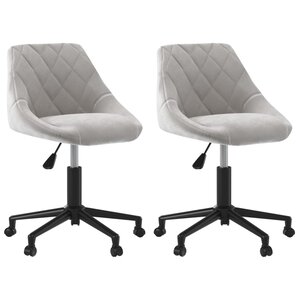 vidaXL Chaises pivotantes à manger lot de 2 gris clair velours