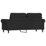 vidaXL Canapé à 2 places Noir 140 cm Velours