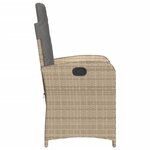 vidaXL Ensemble de bistro 3 Pièces coussins mélange beige résine tressée
