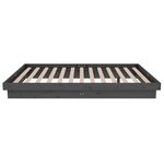 vidaXL Cadre de lit Gris Bois massif 120x190 cm Petit double