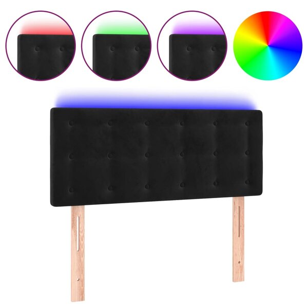 vidaXL Tête de lit à LED Noir 90x5x78/88 cm Velours
