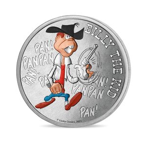 Lucky luke - mini-médaille billy the kid